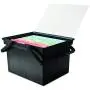 ADVANTUS Companion Letter/Legal Portable Plastic File Box, Includes Lid and Handles, 17 x 14 x 11 Inches, Black (TLF-2B)