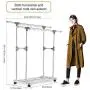 CONBOLA Heavy Duty Clothes Rolling Rack, Adjustable Double Rods Garment Hanging Stand with Shelves on Wheels for Drying Hanging Clothes Aluminum Alloy (Silver) CONBOLA Heavy Duty Clothes Rolling Rack, Adjustable Double Rods Garment Hanging Stand with Shelves on Wheels for Drying Hanging Clothes Aluminum Alloy (Silver)