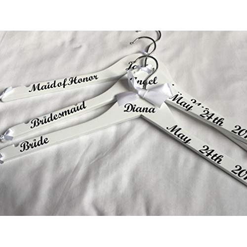 Personalized Wedding Hanger, Brides Hanger, Bridesmaids Hangers, Bride To Be Hnager, Bridal Party Hangers Set of 6 Personalized Wedding Hanger, Brides Hanger, Bridesmaids Hangers, Bride To Be Hnager, Bridal Party Hangers Set of 6