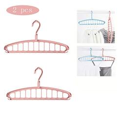 HJYPYJ Magic Hanger,Pp Non-Slip Folding Hanger,Removable Hooks,Suitable for Storage,Hanging Clothes,40X20cm Durable/Pink / 2 pcs