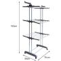 Homgrace 3-Tier Foldable Rolling Clothes Drying Rack with Commercial Grade Wheels Stainless Steel Dryer Garment Hanger Stand Indoor Outdoor (Grey)