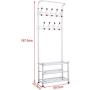 Caraya Metal Clothes Shoes Steel Stands Hanger Hooks Tidy Shelf