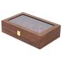 Eapmic Watch Jewelry Boxes Organizer Wooden 6+6 Slots Vintage Storage Case