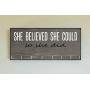 Race Medal Holder/Running Medal Hanger SHE BELIEVED SHE COULD SO SHE DID- Wood Wall Mounted Medal Organizer. CUSTOMIZATION Available