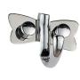 Cxjff Wall Mounted Coat Rack Clothes Hat Hanger Holder Hooks Butterfly Style Creative Stainless Steel, Log, 6x5x5CM (Color : Silver, Size : 4 Pieces)