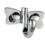 Cxjff Wall Mounted Coat Rack Clothes Hat Hanger Holder Hooks Butterfly Style Creative Stainless Steel, Log, 6x5x5CM (Color : Silver, Size : 4 Pieces)