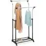 Whitmor Adjustable Double Garment Rack -Rolling Clothes Organizer - Chrome Whitmor Adjustable Double Garment Rack -Rolling Clothes Organizer - Chrome