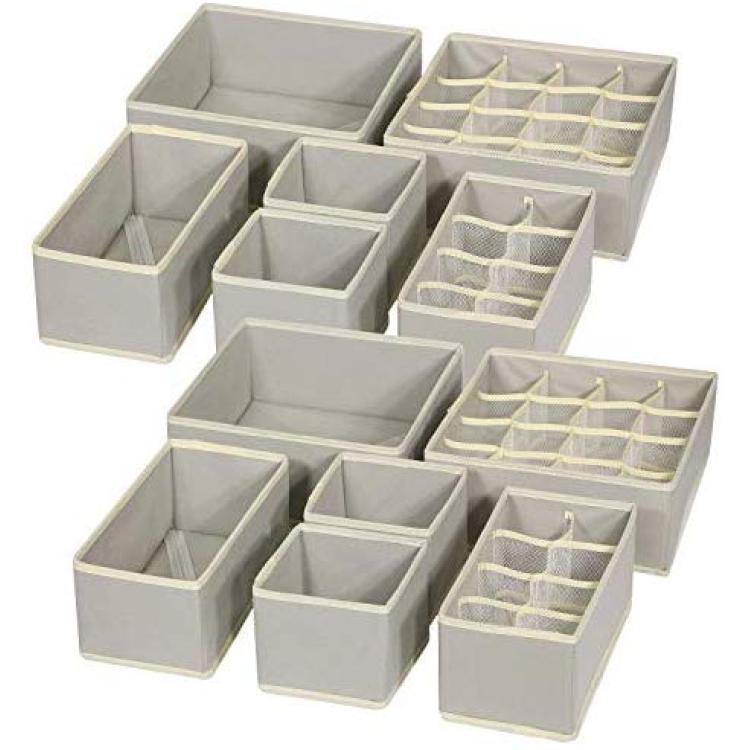 Underwear Drawer Organizers Divider, Bra Drawer Organizers, Lingerie  Storage Bins, Closet Organizers Boxes, Foldable Drawer Organizer Closet  Storage Box For Underwear Bra Socks (6 Grids) 