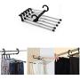 5pcs Random Color 5 in 1 Clothes Hangers Multi-Functional Pants Storage Rack Adjustable Stainless Steel Wardrobe Pants Shelves