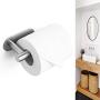 BESy Self Adhesive Toilet Paper Holder Bathroom Paper Toilet Roll Holder Hanger, SUS 304 Stainless Steel, Wall Mount with 3M Tape and Glue Stick, Brushed Nickel Finish