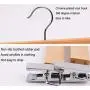Household Wood Pants Clip - Seamless Pants Hanging Clothing Store Wooden Clothes Rack,Wooden Pant Skirt Hangers with 2-Adjustable Clips,B,50pcs