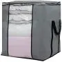 SLEEPING LAMB Large Foldable Storage Bag Organizer Clothes Storage Container for Blanket Comforter Clothing Bedding with Durable Handles, Grey SLEEPING LAMB Large Foldable Storage Bag Organizer Clothes Storage Container for Blanket Comforter Clothing Bedding with Durable Handles, Grey