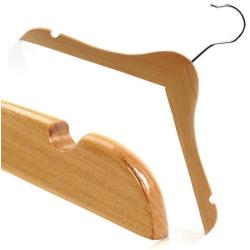 HANGERWORLD 48 Natural Wooden 11.8inch Kids Notched Top Coat Clothes Garment Hangers Baby Toddler