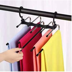 5pcs Random Color Portable Clothes Hangers Pants Rack Scarf Tie Stainless Steel Space Saver Trousers Storage Drying Hanger