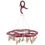 uxcell Plastic Household Flower Shaped Swivel Hook 24 Clips Drying Rack Clothes Hanger Dark Red uxcell Plastic Household Flower Shaped Swivel Hook 24 Clips Drying Rack Clothes Hanger Dark Red