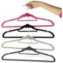 20pcs Creative Mini Flocking Clothes Hanger Easy Hook Closet Random Color