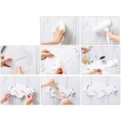 Leepesx Bathroom Hook Rack Cute Cloud Shape Towel Clothes Hanger Hook Rack Wall Mount No Drilling Decorative Wall Mounted Hooks Rack Rail for Kitchen Bedroom Entryway Door