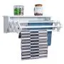 Cypressshop Wall-Mounted Laundry Hangers Foldable Drying Rack Garment Clotheslines Folding Clothes Shelving Unit Towel Laundry Room Storage Shelf White Cypressshop Wall-Mounted Laundry Hangers Foldable Drying Rack Garment Clotheslines Folding Clothes Shelving Unit Towel Laundry Room Storage Shelf White