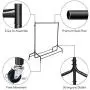 Cocoarm Heavy Duty Clothing Garment Rack, Metal Rolling Clothes Hanger Rack Closet Organizer with Bottom Shelves, 2 Side Bag Hooks for Bedroom, Entryway, 220lbs Capacity