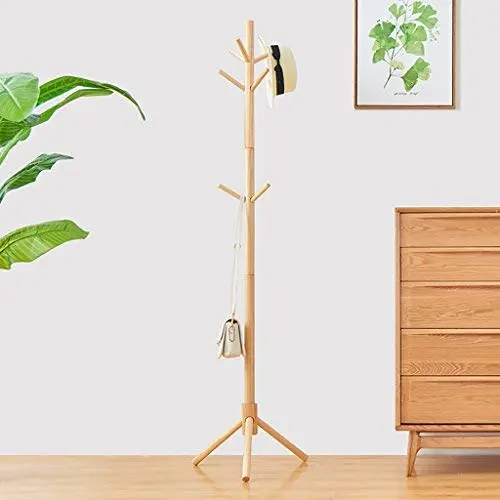 LBMy Hangers Solid Wood Floor Coat Rack Pine Simple Hanger Creative Wooden Clothes Rack, Size: 40 178CM Coat Hangers (Color : B)