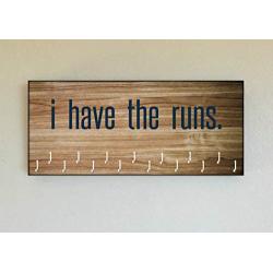 Race Medal Holder/Running Medal Hanger I HAVE THE RUNS- Wood Wall Mounted Medal Organizer. CUSTOMIZATION Available