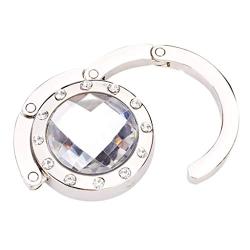 LANYUER Round Foldable Purse Handbag Hanger Hook Holder - Clear