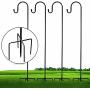 XVZ Shepherds Hook, 2 Pack Adjustable Shepherd Hook, 38 Inch Super Strong Metal Garden Shepherd Hooks for Hanging Birdhouses, Flower Pots, Lanterns, Wedding Decor-Black