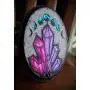 Purple and Pink Crystals Holo Lunar Moon Phases Hand Made 1 Hook Jewelry Key Hanger Organizer