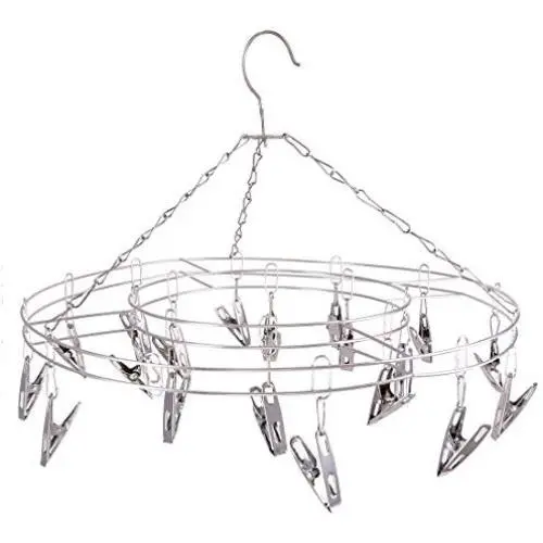 uxcell Stainless Steel Hotel Round Clothes Socks Ties Underware Holder Hanger Clip Rack uxcell Stainless Steel Hotel Round Clothes Socks Ties Underware Holder Hanger Clip Rack