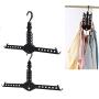 GQQG Magic Hanger Closet Space Saving Clothes Hangers Plastic Heavy Duty Folding Smart Closet Space Saver Closet Organizer for Adult Kids Coat Skirt Dress Shirts, Black (Size : 10 pcs)