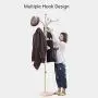 Ymjdmb Multifunction Coat Rack Household Coat Stand Stainless Steel Hall Tree Free Standing Clothes Hanger Holder for Jacket Hat Umbrella (Color : Gold)