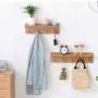 WZP Clothing Display Rack Solid Wood Coat Rack Bedroom Hanger,Simple Modern Wall Shelf Partition Simple Wall Hanger Bearing Strong/A / 42.5CM