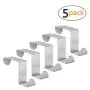 Over The Door Hook - Free Moving Adjustable Storage Organizer Rack for Hand Towel,Coat,Hat,Clothes,Hanger,Kraft Paper Bags,Towel Coat Rack Hats - Silver (5 Pack) Over The Door Hook - Free Moving Adjustable Storage Organizer Rack for Hand Towel,Coat,Hat,Clothes,Hanger,Kraft Paper Bags,Towel Coat Rack Hats - Silver (5 Pack)