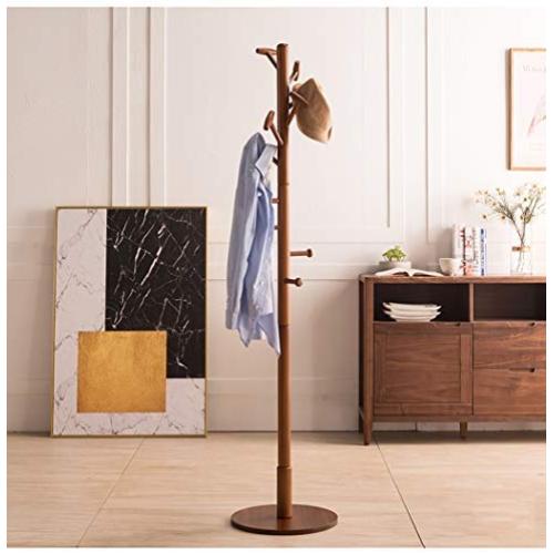 Y.H.Valuable Coat Racks Coat Stand Freestanding Wooden Coat Floor Hanger Clothes Hat Stand with Umbrella Holder Hanger Storage Rack Hooks Organiser Entryway Furniture (Color : Brown)