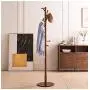 Y.H.Valuable Coat Racks Coat Stand Freestanding Wooden Coat Floor Hanger Clothes Hat Stand with Umbrella Holder Hanger Storage Rack Hooks Organiser Entryway Furniture (Color : Brown)