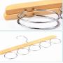 GEQWE Hanger Scarf Hanger Wooden Storage Circle Rack 5 Loops for Scarves Neck Ties Belts Space-Saving 2 Pack for Camisole, Jacket, Pant, Dress Clothes Hangers (Color : Natural)