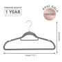 MIZGI Premium Velvet Hangers (Pack of 50) Heavyduty - Non Slip - Clothes Hangers Gray - Copper/Rose Gold Hooks,Space Saving Suit Hangers with Accessory Bar