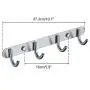 Mellewell Towel Hook Rail Coat Rack 10.7 inches with 4 Heavy Duty Hooks, Strong Bathroom Kitchen Organizer Wall Hanger Hooks, Brushed Stainless Steel, 08001HK04 Mellewell Towel Hook Rail Coat Rack 10.7 inches with 4 Heavy Duty Hooks, Strong Bathroom Kitchen Organizer Wall Hanger Hooks, Brushed Stainless Steel, 08001HK04