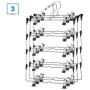 Space Saving 5 Tier Metal Skirt Hanger with Clips (3 Pack) Hang 5-on-1, Gain 70% More Space, Rubber Coated Hanger Clips, 360 Swivel Hook, Adjustable Clips Pants Hanger, Hang Slack,Trouser,Jeans,Towels