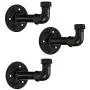 Sunmall Industrial Pipe Coat Hook Racks, Rustic Heavy Duty Wall Hooks for Hanging Clothes, DIY Black Towel Hook, Vintage Towel Holders for Bathrooms, Set of 3 Sunmall Industrial Pipe Coat Hook Racks, Rustic Heavy Duty Wall Hooks for Hanging Clothes, DIY Black Towel Hook, Vintage Towel Holders for Bathrooms, Set of 3