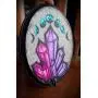 Purple and Pink Crystals Holo Lunar Moon Phases Hand Made 1 Hook Jewelry Key Hanger Organizer