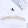 HOUTY Coat Hangers 16inch Thickly Foam Padded Set of 5 Elegant Striped Clothes Hanger with Chrome Hook, Beige HOUTY Coat Hangers 16inch Thickly Foam Padded Set of 5 Elegant Striped Clothes Hanger with Chrome Hook, Beige