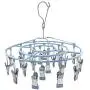 Stainless Steel Clothe Drying Rack Laundry Drip Hanger 24 Clip Metal Clothespins Round Underwear Lingerie Sock Hat Boot Large Heavy Duty Portable Indoor Outdoor Baby Wet and Dry Dryer (24 Round)