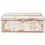 YART Jewelry Box, Transparent Glass Surface + Metal Frame Welding. Bathroom Dresser Table, Ring Necklace Earrings Souvenir Storage Box. Send Daughter Adult Ceremony, Wife Valentine Gift, 1 Boxes of 2