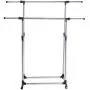 Super buy HEAVY DUTY DOUBLE ADJUSTABLE PORTABLE CLOTHES HANGER ROLLING GARMENT RACK RAIL Super buy HEAVY DUTY DOUBLE ADJUSTABLE PORTABLE CLOTHES HANGER ROLLING GARMENT RACK RAIL