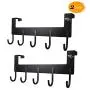Rongyuxuan Over The Door Hook Hanger, Aluminum Over The Door Hanger Heavy Duty Organizer Rack for Coats, Hoodies, Hats, Scarves, Leashes, Bath Towels, Robes,Clothing - 2 Pack