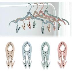 Portable Folding Coat Hanger Magic Multi-Function Clothes Hanger Clothes Drying Rack Plastic Clothes Hangers Home Organizer 10pcs Random Color