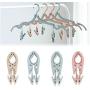 Portable Folding Coat Hanger Magic Multi-Function Clothes Hanger Clothes Drying Rack Plastic Clothes Hangers Home Organizer 10pcs Random Color