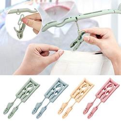 shengyuze Portable Folding Clothes Hanger Non-Slip Drying Rack with Two Clips for Travel Space Saving for Home Storage, PP - Green