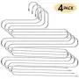 Evanee S-Type Stainless Steel Clothes Pants Hangers with 5 Layers Storage Rack Space Saving for Pants Jeans Scarf Hanging [4 Pack]
